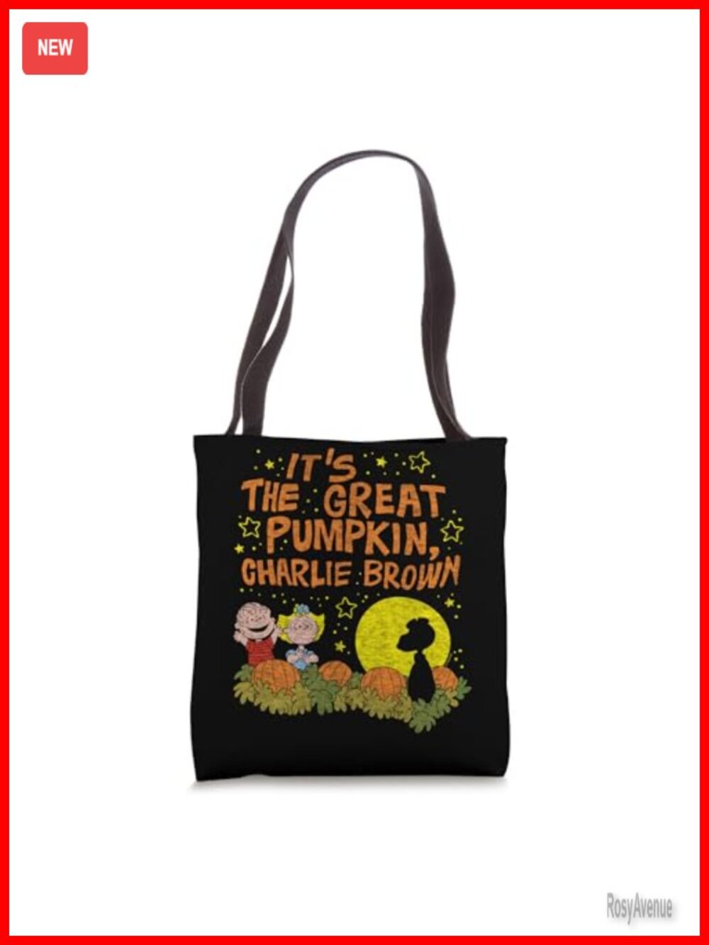 Great Pumpkin Charlie Brown Tote Bag Spun Polyester Webbing Handles